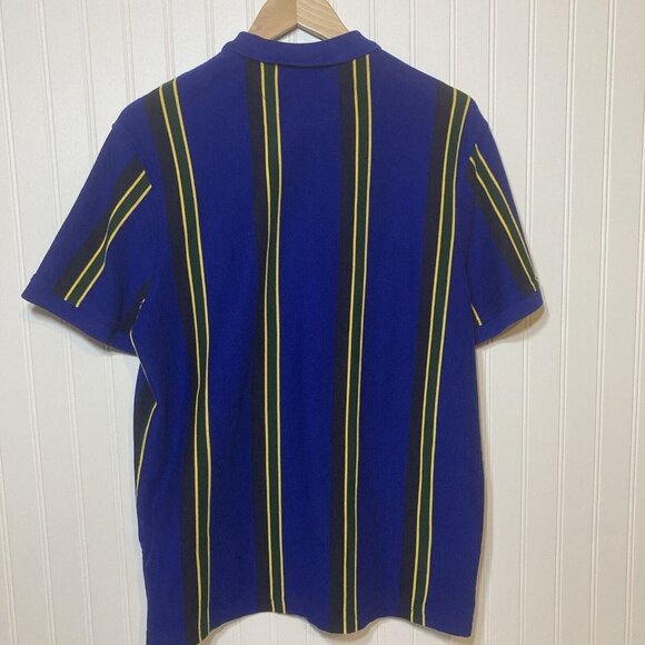 Cremieux Classics Large Polo Mens Shirt Blue Short Sleeves Extra Button - Picture 2 of 10